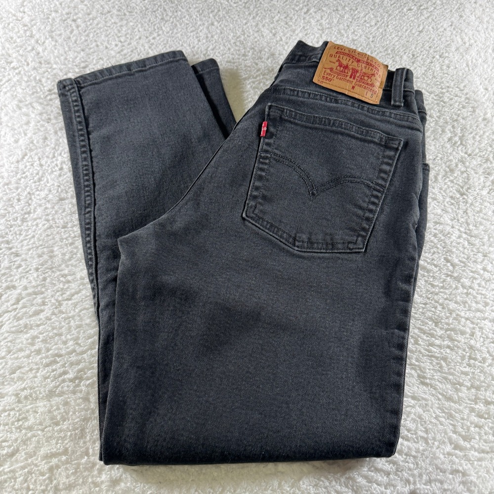 Vtg 90s Levis 26x27 550 Relaxed USA Made Black Size 10 Stretch Women's Jeans